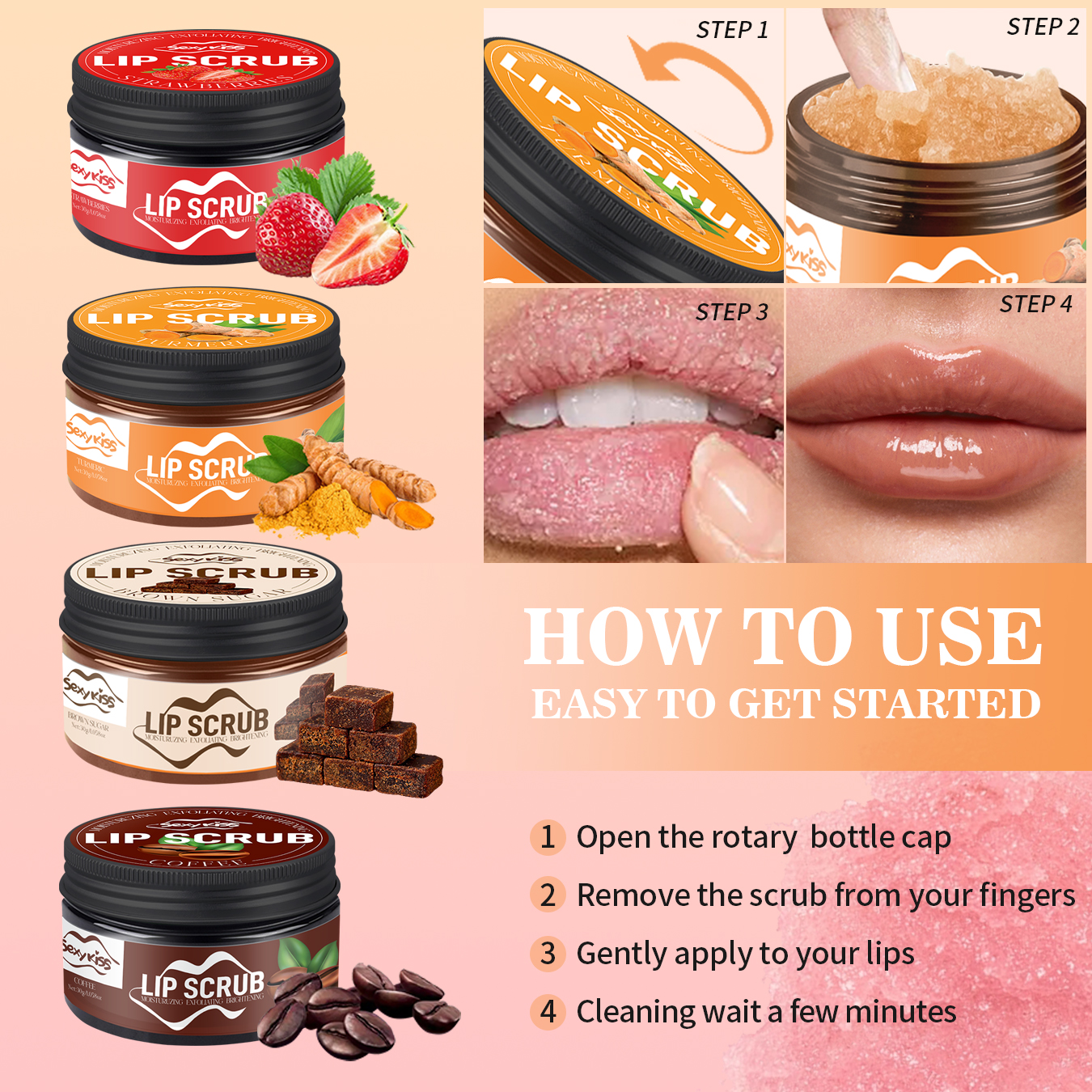 Strawberry, Coffee, brown Suga - огляд і ціна Sugar Scrub Coffee