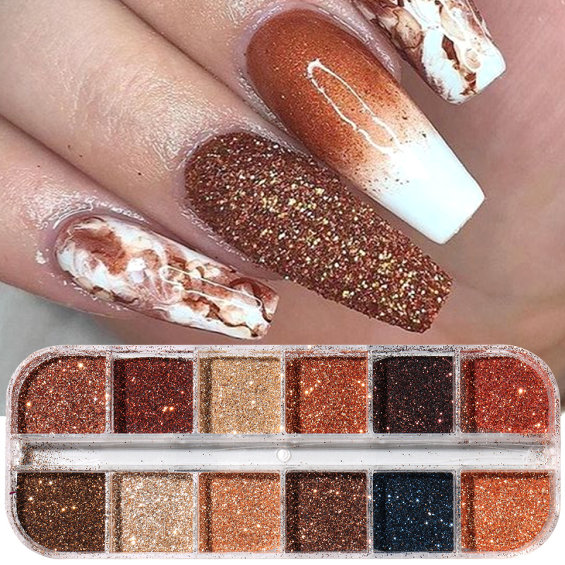 Shiny Coffee Brown Nail Glitte - огляд і ціна Sugar Scrub Coffee