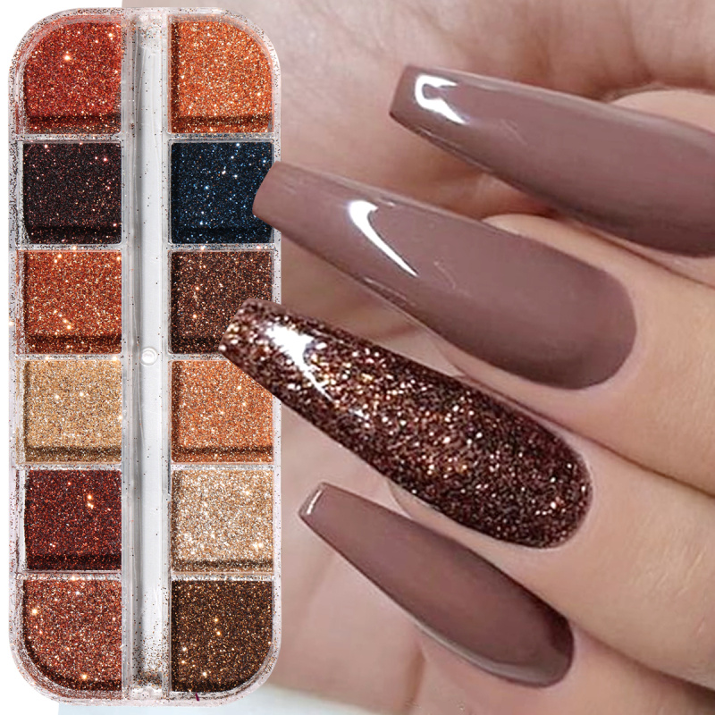 Shiny Coffee Brown Nail Glitte - огляд і ціна Sugar Scrub Coffee